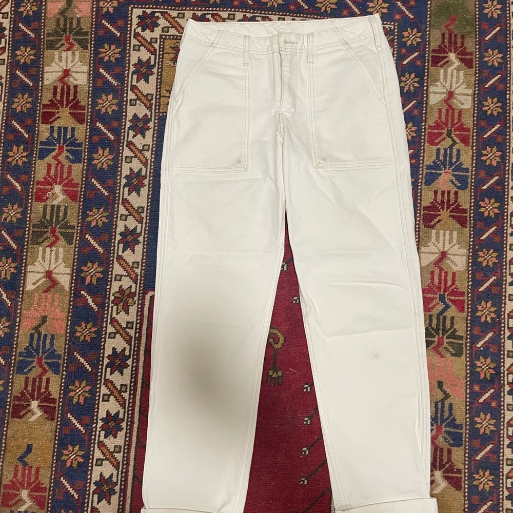 White Straight-Leg Pants